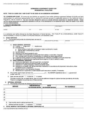 California Residential Facility Admission Agreement Guide