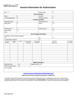 Washington Medicaid Authorization Form