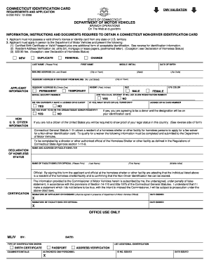 Connecticut Non-Driver ID Application