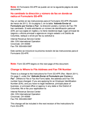 Formulario SS-4PR Solicitud de Número de Identificación Patronal (EIN)