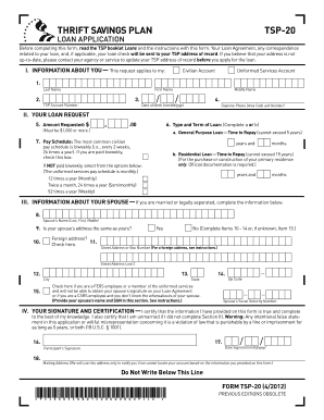 TSP-20 Loan Application Form