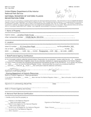 National Register of Historic Places Nomination Form