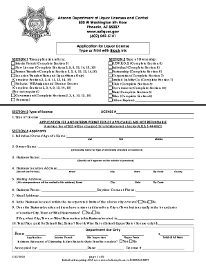 Arizona Liquor License Application