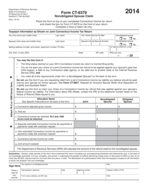 Connecticut Nonobligated Spouse Claim Form CT-8379