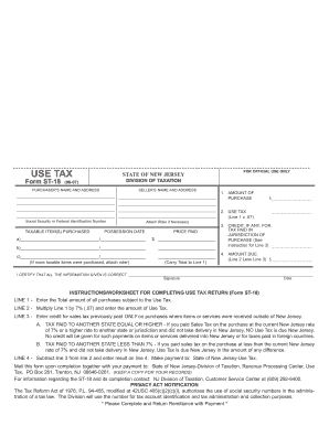 New Jersey Use Tax Return Form ST-18