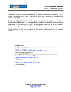 California Compromise and Release Form