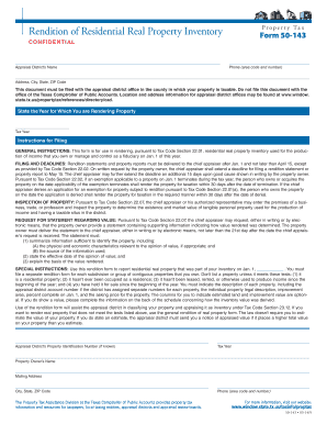 Texas Residential Real Property Inventory Form