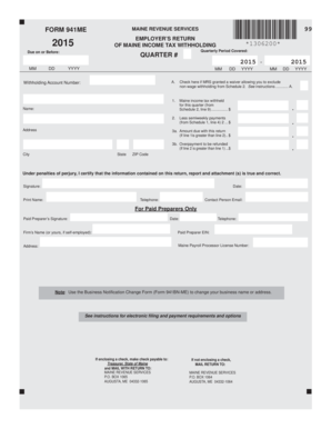 Maine Form 941ME Employer's Return