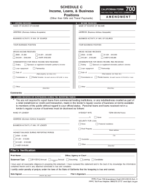 California Form 700 Schedule C Amendment