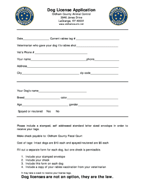 Dog License Application