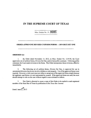 Texas Divorce Set One Form