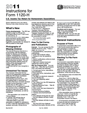 Form 1120-H Instructions