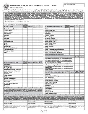 Indiana Seller's Residential Real Estate Sales Disclosure