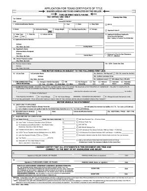 Texas Certificate of Title Application