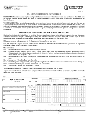 PA-1 Use Tax Return