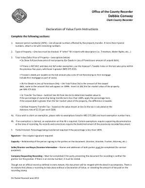 Nevada Declaration of Value Form
