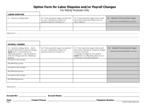 Labor Disputes and Payroll Changes Form