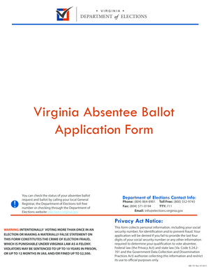 Virginia Absentee Ballot Application Form