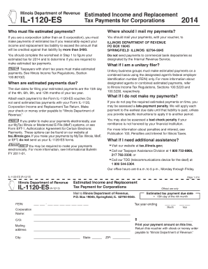 Illinois IL-1120-ES Tax Payment for Corporations