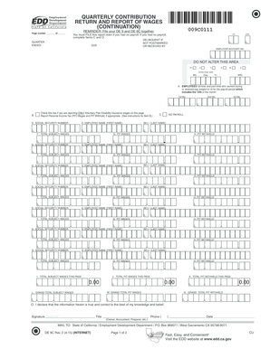 California Quarterly Contribution Return and Report of Wages (DE 9C)