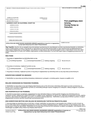 California Stipulation and Order Waiving Unassigned Arrears
