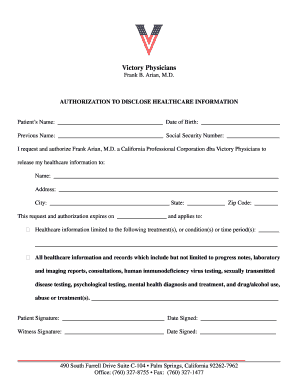 Authorization to Disclose Healthcare Information