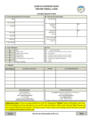 Arizona Court Records Request Form