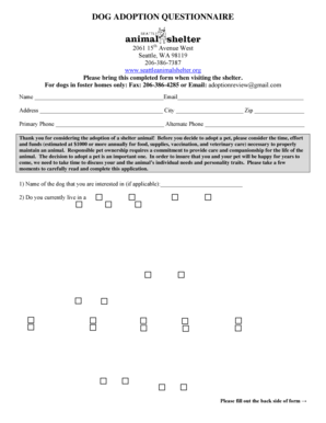 Dog Adoption Questionnaire