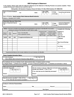 MetLife Accelerated Benefits Claim Form