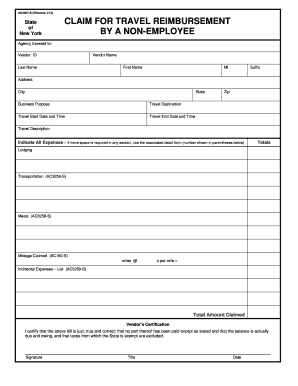 New York Non-Employee Travel Reimbursement Form