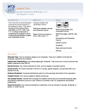 Income from Form 1040 Lines 7-11