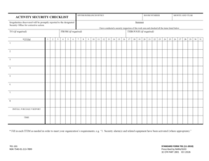 Activity Security Checklist