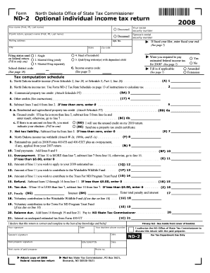North Dakota Individual Income Tax Return
