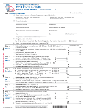 Illinois Form IL-1040 Individual Income Tax Return