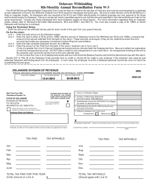 Delaware W-3 Annual Reconciliation Form