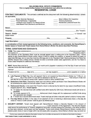 Oklahoma Residential Lease Agreement