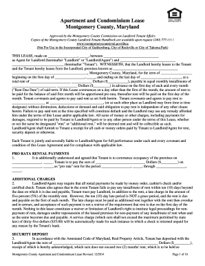 Montgomery County Apartment and Condominium Lease