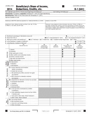 California Schedule K-1 (541) Form