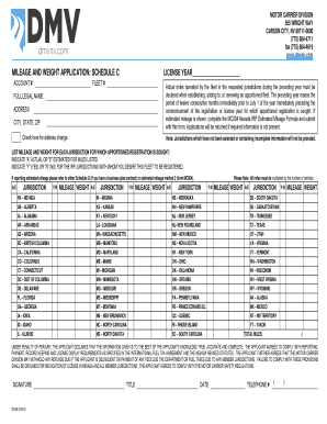 Nevada Mileage and Weight Application