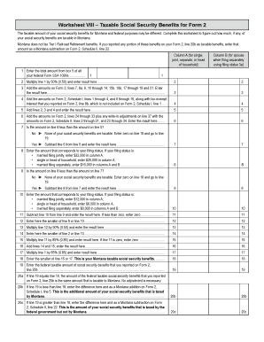 Montana Taxable Social Security Benefits Worksheet
