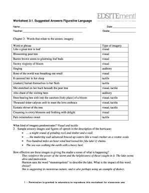 Figurative Language Worksheet