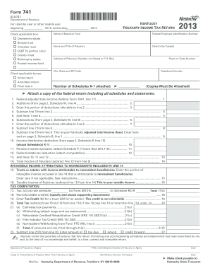 Kentucky Fiduciary Income Tax Return Form 741