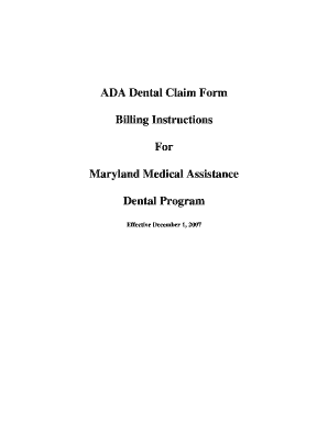 ADA Dental Claim Form