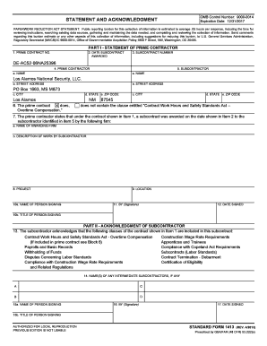 Statement and Acknowledgment Form 1413