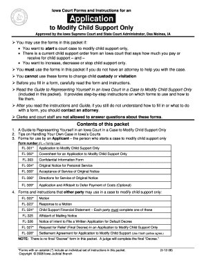 Iowa Child Support Modification Application
