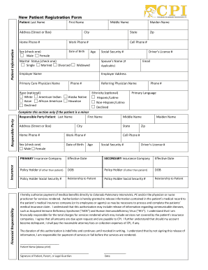 New Patient Registration Form