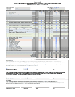 Medi-Cal Administrative Activities Backcasting Invoice