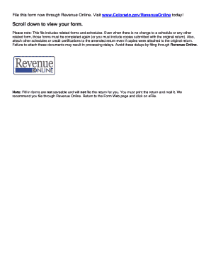Amended Colorado Income Tax Return