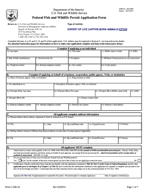 Federal Fish and Wildlife Permit Application