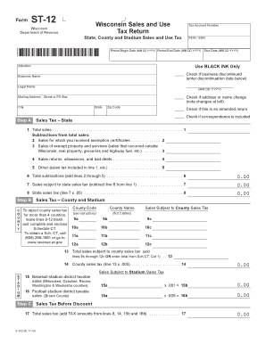 Wisconsin Sales and Use Tax Return Form ST-12